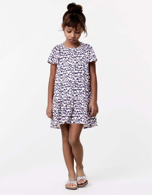 Navy dress LENZING™ ECOVERO™ hearts for girl - IKKS