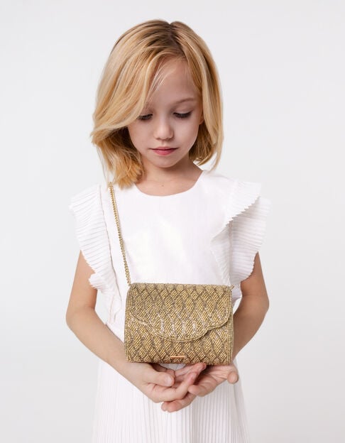 Pearl-embroidered gold handbag for girl - IKKS