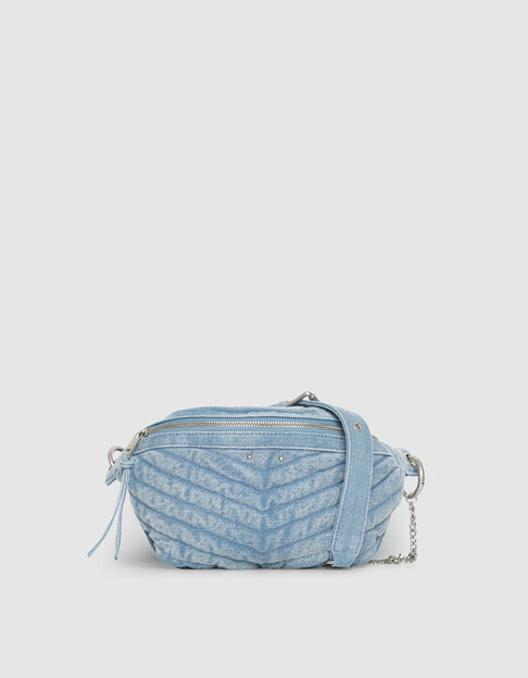 Women’s faded blue denim 1440 waist bag - IKKS