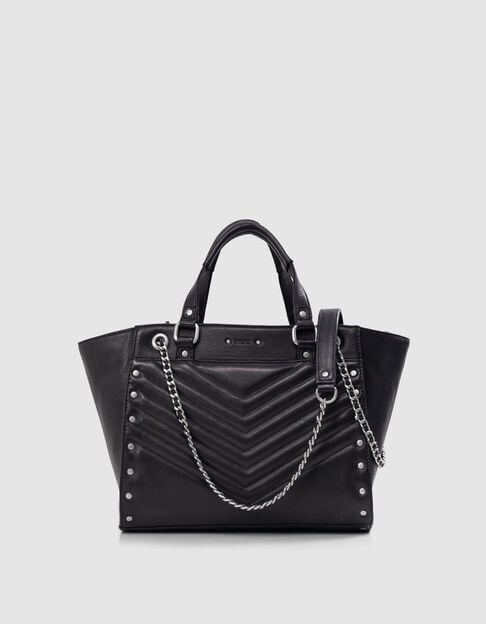 Bag 1440 black leather studded Size Medium Women - IKKS