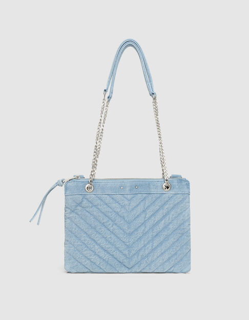 Women’s faded blue denim 1440 Reporter clutch bag - IKKS