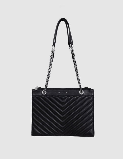 Women's 1440 Reporter black leather clutch bag - IKKS