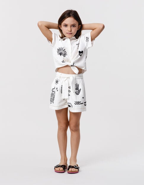 White printed shorts maxi motifs for girl - IKKS