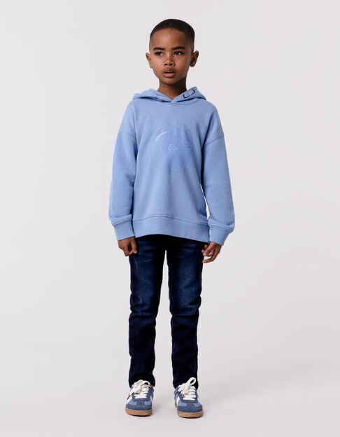 Blue sun-moon pattern hoodie for boy - IKKS