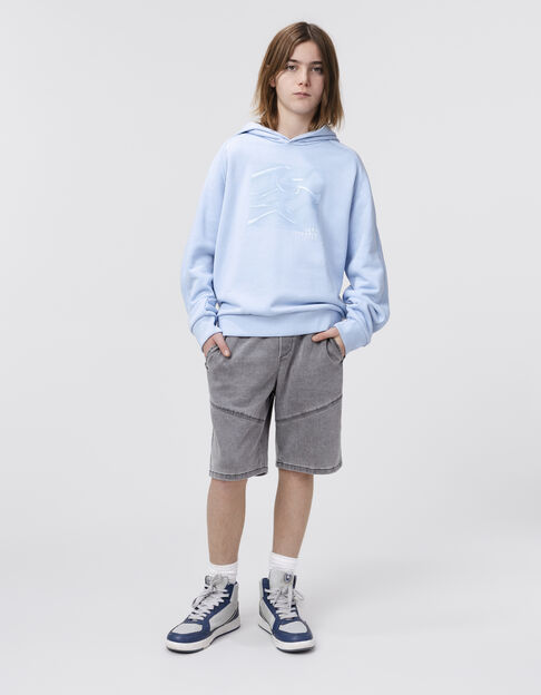 Blue flocked sweatshirt with rubber waves for boys - IKKS