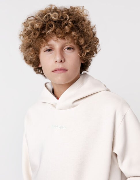 Ecru sweatshirt with rubber flocked message for boy - IKKS