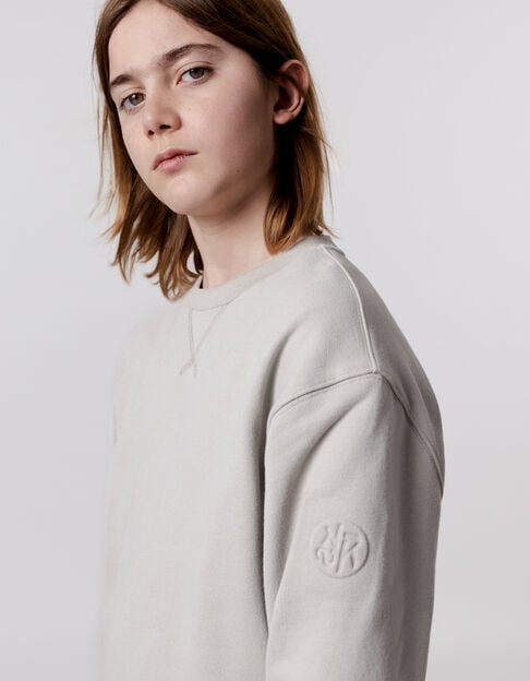 Green organic cotton sweatshirt with pocket for boys - IKKS