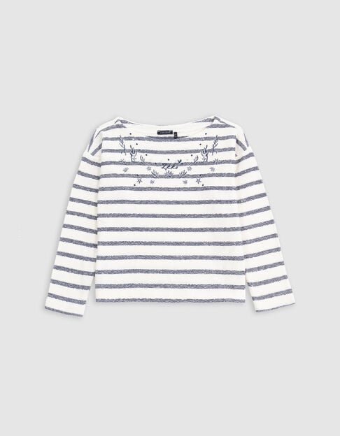 White embroidered sailor spirit t-shirt for girl - IKKS