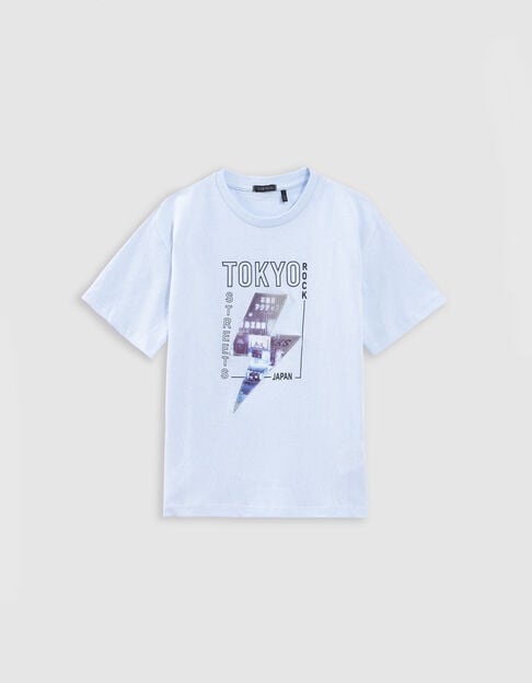 Blue T-shirt with lenticular lightning motif for boys - IKKS