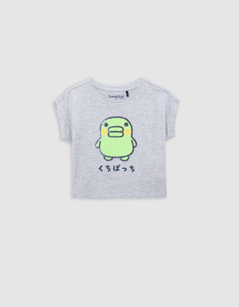 Grey sequined T-shirt TAMAGOTCHI x IKKS for girl - IKKS