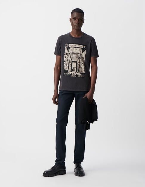 Men’s grey IKKS x BATMAN T-shirt with comics image - IKKS
