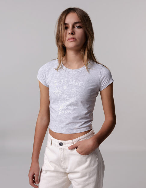 Grey visual fruit-surfer T-shirt for girl - IKKS