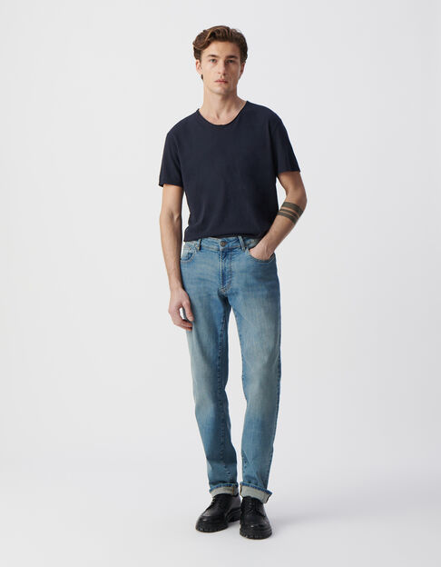 Men's Essential blue V-neck t-shirt - IKKS