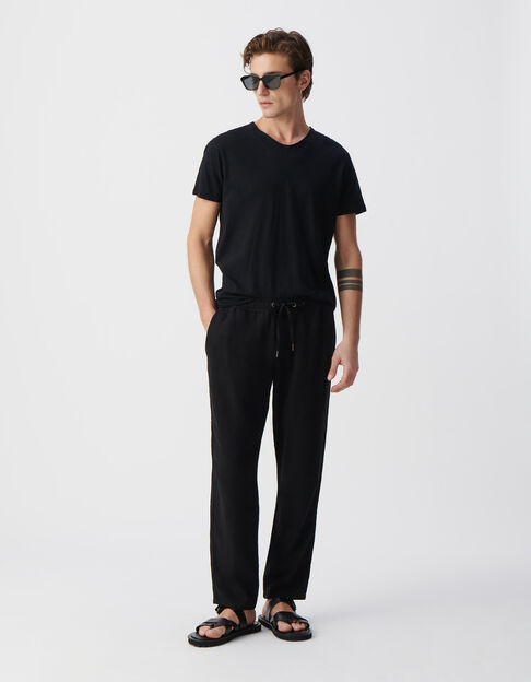 Men’s Essential black V-neck t-shirt - IKKS