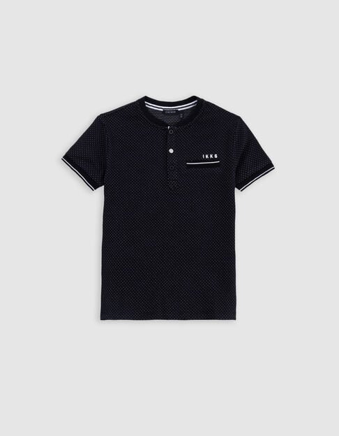 Boys’ black polka dot jacquard T-shirt - IKKS