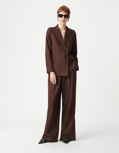 Women's brown sequined double-breasted suit jacket - IKKS