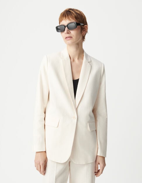 Women's unbleached linen and cotton suit jacket - IKKS