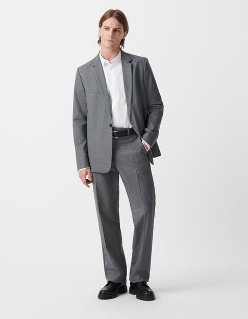 Men’s grey wool blend suit jacket - IKKS