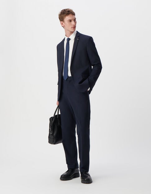 Men’s navy Milano knit SLIM suit jacket - IKKS