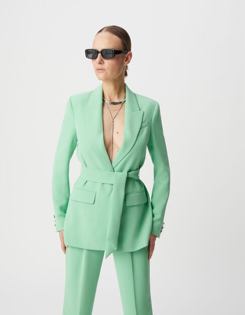 Women's green recycled polyester suit jacket - IKKS