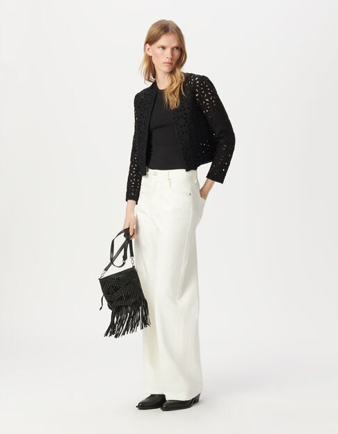 Black macramé-style openwork jacket - IKKS
